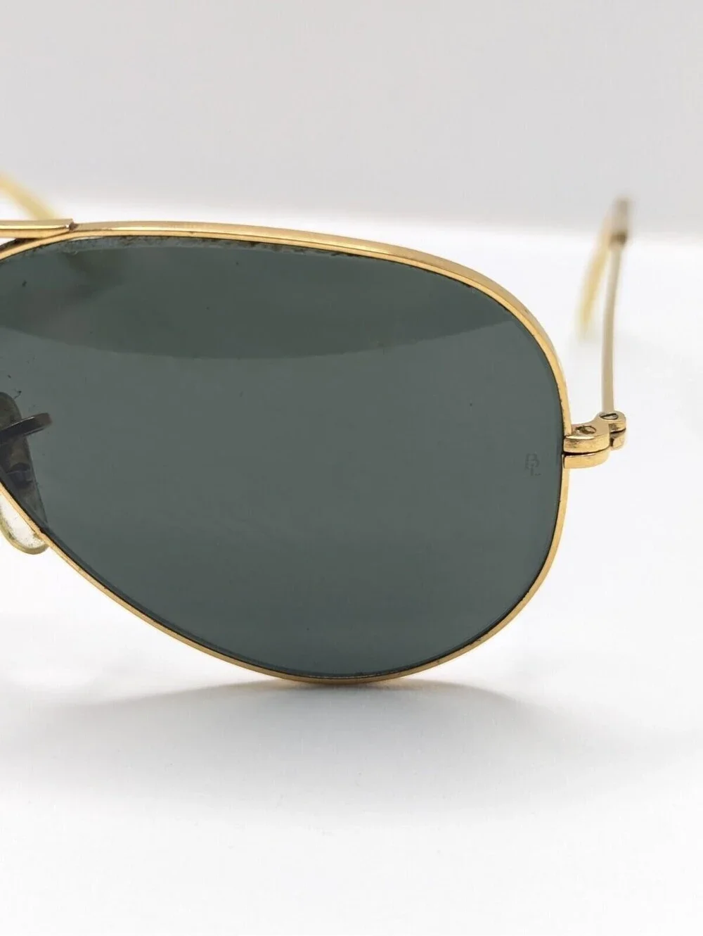 58[]14 VINTAGE B&L RAY BAN GOLD Aviator Pilot SUNGLASSES